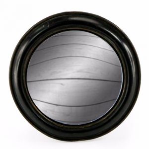 Black Rounded Framed Medium Convex Mirror