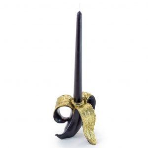 Black and Gold Banana Candle Holder